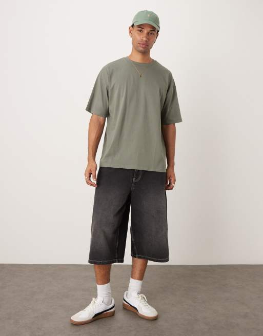 ASOS DESIGN – Oversize-T-Shirt in Khaki mit Stadtnamen-Grafikprint, 2 von 4
