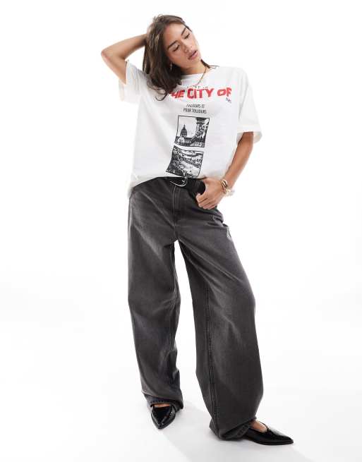ASOS DESIGN – Oversize-T-Shirt in Kokosmilchweiß mit „City Of“-Print, 2 von 4