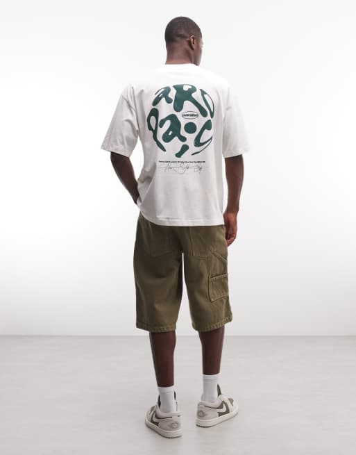 ASOS DESIGN – Oversize-T-Shirt in Kokosmilchweiß mit „Paraiso“-Blasen-Grafik, 2 von 5