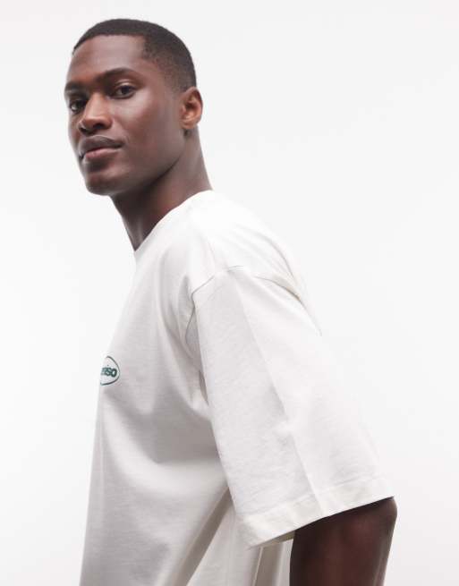 ASOS DESIGN – Oversize-T-Shirt in Kokosmilchweiß mit „Paraiso“-Blasen-Grafik, 5 von 5