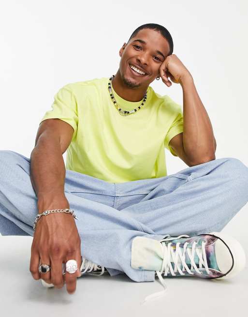 ASOS DESIGN – Oversize-T-Shirt in leuchtendem Gelb mit Rundhalsausschnitt