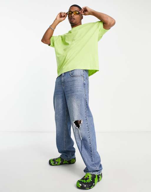 ASOS DESIGN – Oversize-T-Shirt in Limettengrün mit Rundhalsausschnitt