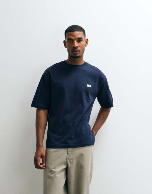 ASOS DESIGN – Oversize-T-Shirt in Marineblau mit „Kyoto“-Textprint in Bubble-Optik, 3 von 5
