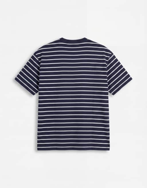 ASOS DESIGN – Oversize-T-Shirt in Marineblau und Weiß mit Streifenmuster, 7 von 7