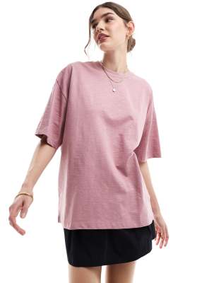 ASOS DESIGN - Oversize-T-Shirt in meliertem Rosa