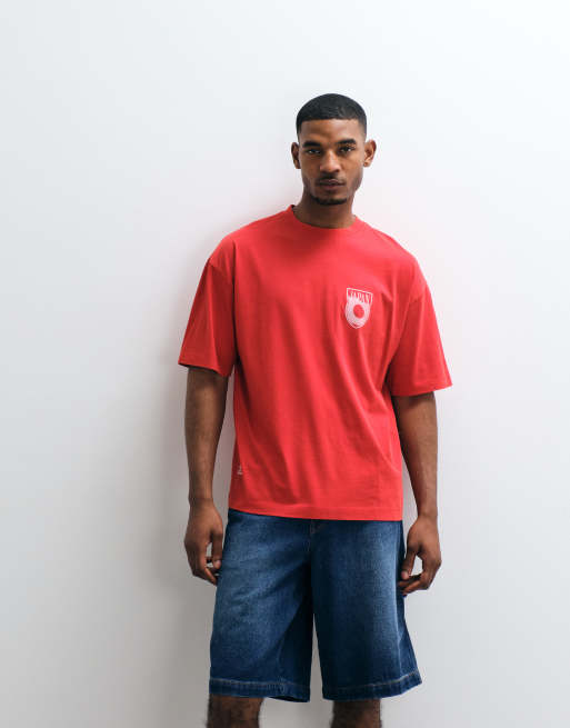 ASOS DESIGN – Oversize-T-Shirt in Rot mit „FIFA World Cup Japan“-Print, 4 von 5