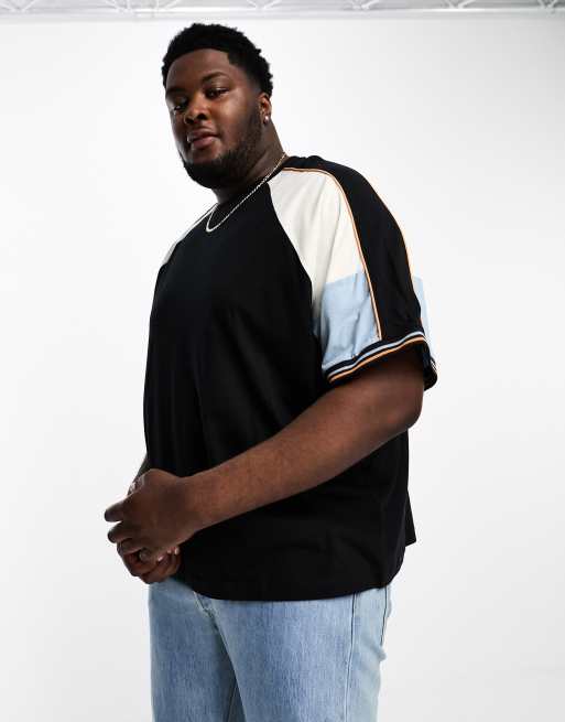 ASOS DESIGN – Oversize-T-Shirt in Schwarz mit Blockstreifen auf den Ärmeln, 3 von 4