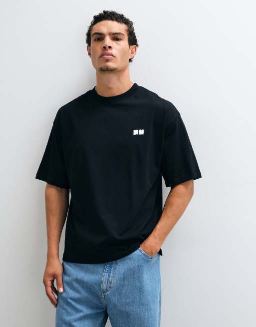 ASOS DESIGN – Oversize-T-Shirt in Schwarz mit Kyoto-Textprint in Bubble-Optik , 4 von 5