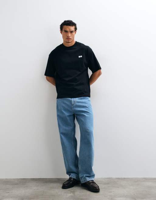 ASOS DESIGN – Oversize-T-Shirt in Schwarz mit Kyoto-Textprint in Bubble-Optik , 5 von 5
