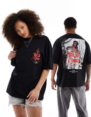 ASOS DESIGN - Oversize-T-Shirt in Schwarz mit lizenziertem, plastischem „Biggie Smalls"-Grafikprint und Unisex-Passform