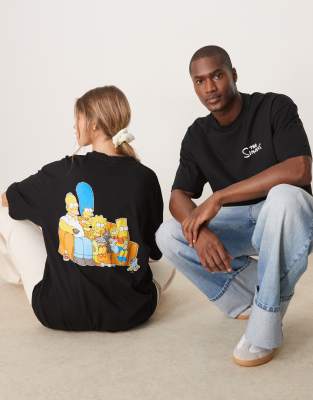 ASOS DESIGN - Oversize-T-Shirt in Schwarz mit lizenziertem „The Simpsons"-Print