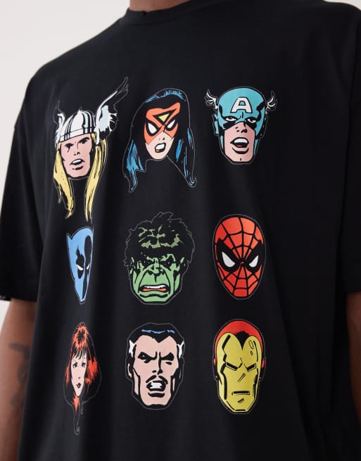 ASOS DESIGN – Oversize-T-Shirt in Schwarz mit „MARVEL“-Print, 5 von 5