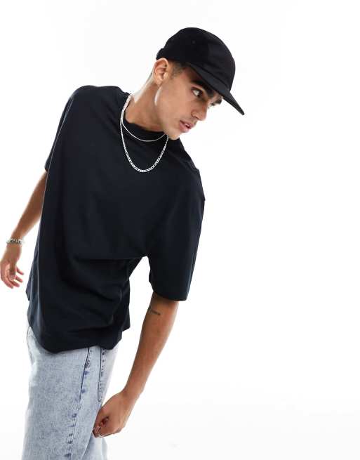 ASOS DESIGN – Oversize-T-Shirt in Schwarz mit Mond-Print auf dem Rücken, 4 von 4