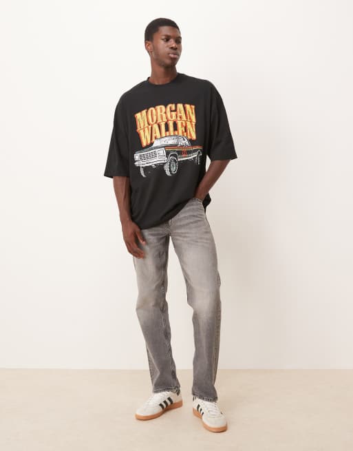 ASOS DESIGN – Oversize-T-Shirt in Schwarz mit „Morgan-Wallen“-Print im Unisex-Schnitt, 2 von 5
