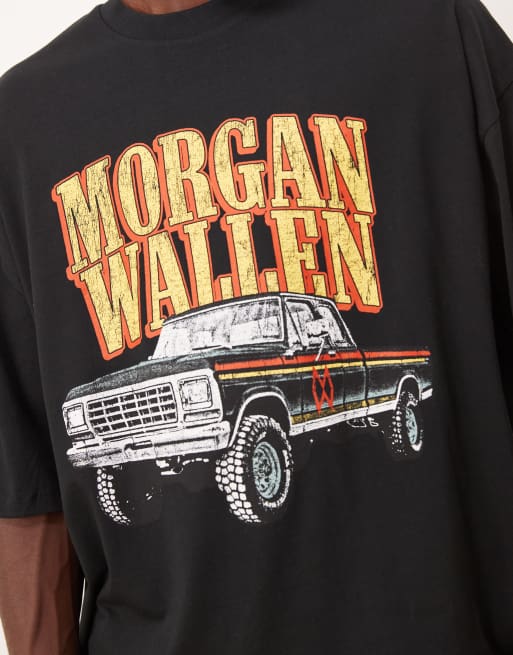 ASOS DESIGN – Oversize-T-Shirt in Schwarz mit „Morgan-Wallen“-Print im Unisex-Schnitt, 5 von 5