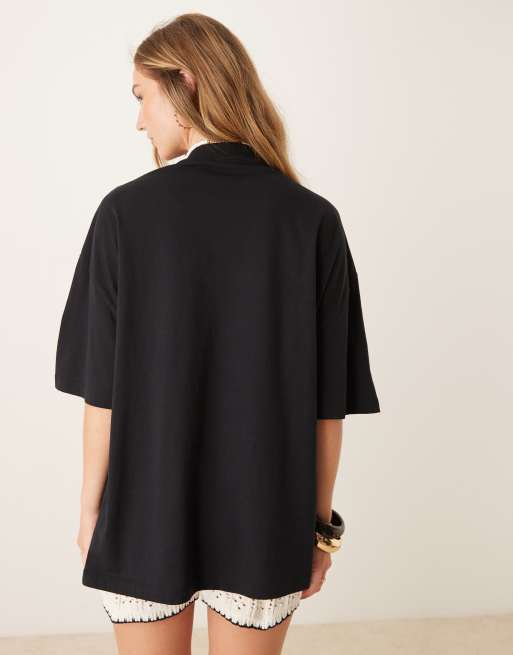 ASOS DESIGN – Oversize-T-Shirt in Schwarz mit „New Zealand“-Print, 3 von 4