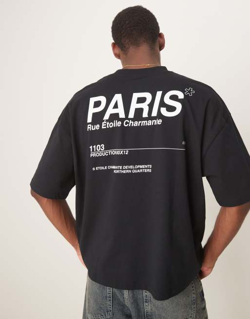 ASOS DESIGN – Oversize-T-Shirt in Schwarz mit Text-Print