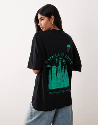 ASOS DESIGN - Oversize-T-Shirt in Schwarz mit „WICKED"-Print