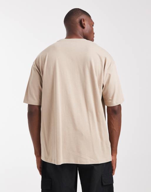 ASOS DESIGN – Oversize-T-Shirt in Steingrau mit Stickerei vorne, 3 von 5