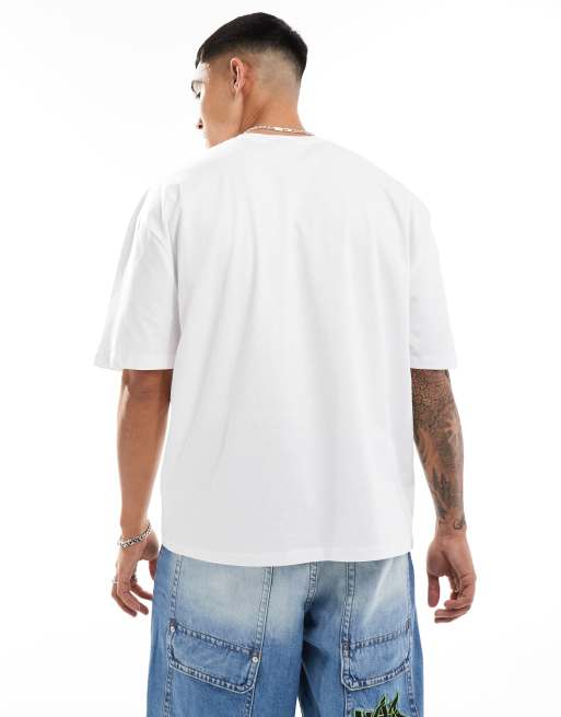 ASOS DESIGN – Oversize-T-Shirt in Weiß mit „Athletics Club“-Aufdruck auf der Brust, 3 von 4