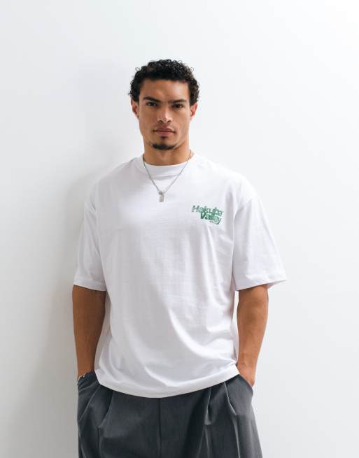 ASOS DESIGN – Oversize-T-Shirt in Weiß mit Berg-Grafikprint, 2 von 5