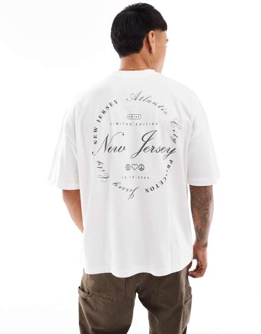 ASOS DESIGN – Oversize-T-Shirt in Weiß mit City-Print auf dem Rücken, 3 von 4