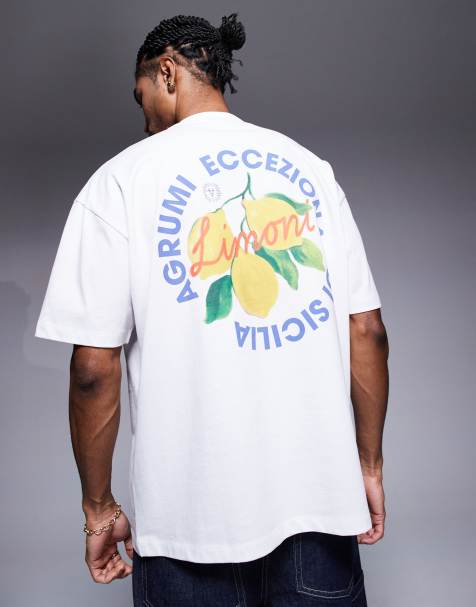 ASOS DESIGN – Oversize-T-Shirt in Weiß mit Frucht-Grafik - view 1