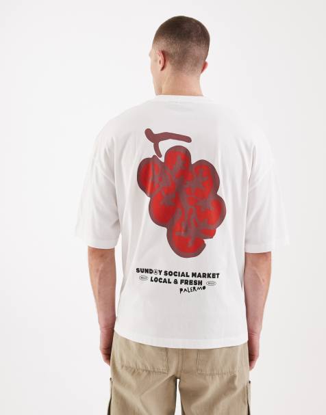 ASOS DESIGN – Oversize-T-Shirt in Weiß mit Frucht-Grafik - view 1