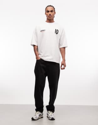 Oversize-T-Shirt in Weiß mit Germany-Fußball-Grafikprint Weiß XL