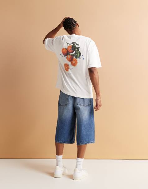 ASOS DESIGN – Oversize-T-Shirt in Weiß mit Hochsommer-Print - view 1