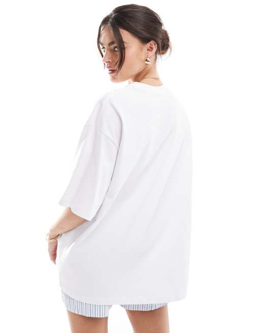 ASOS DESIGN – Oversize-T-Shirt in Weiß mit „Italy“-Grafikprint und Olivenmotiv, 3 von 4