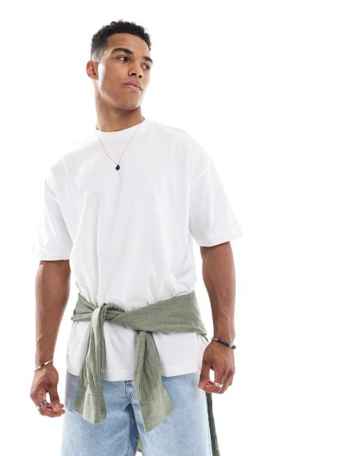 ASOS DESIGN – Oversize-T-Shirt in Weiß mit Landschafts-Grafik, 3 von 4