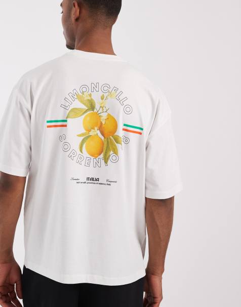ASOS DESIGN – Oversize-T-Shirt in Weiß mit „Limoncello“-Print - view 1