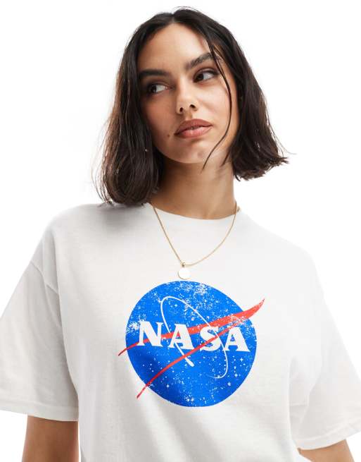 Asos Design Oversize T Shirt In Weiß Mit Lizenziertem Nasa