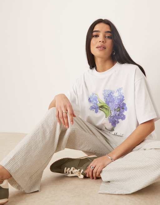 ASOS DESIGN – Oversize-T-Shirt in Weiß mit „London Flower Market“-Print, 3 von 4