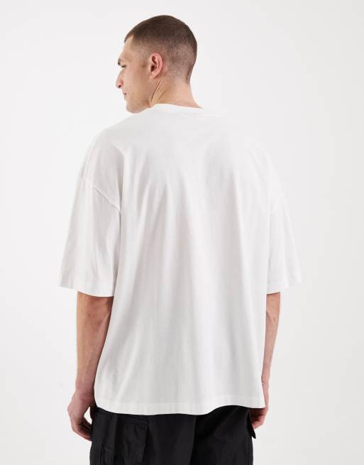 ASOS DESIGN – Oversize-T-Shirt in Weiß mit Löwen-Fußballgrafik auf der Brust, 5 von 5