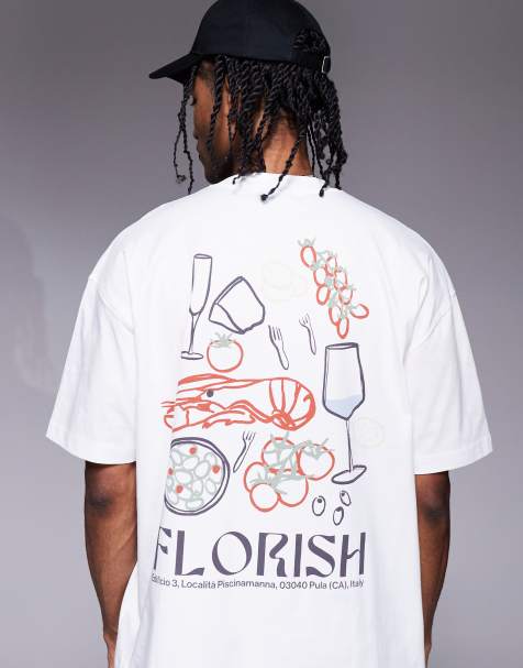 ASOS DESIGN – Oversize-T-Shirt in Weiß mit Nahrungsmittel-Grafikprint - view 1