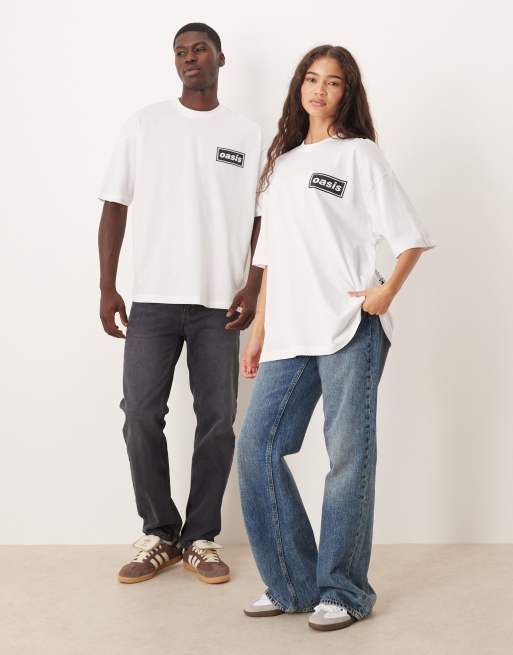 ASOS DESIGN – Oversize-T-Shirt in Weiß mit OASIS-Logo und „Definitely Maybe“-Print im Unisex-Stil, 3 von 4