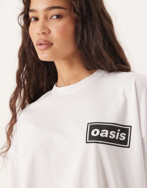 ASOS DESIGN – Oversize-T-Shirt in Weiß mit OASIS-Logo und „Definitely Maybe“-Print im Unisex-Stil, 4 von 4