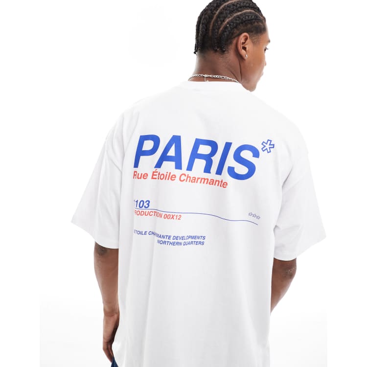 ASOS DESIGN Oversize T Shirt in WeiB mit Paris Ruckenprint ASOS