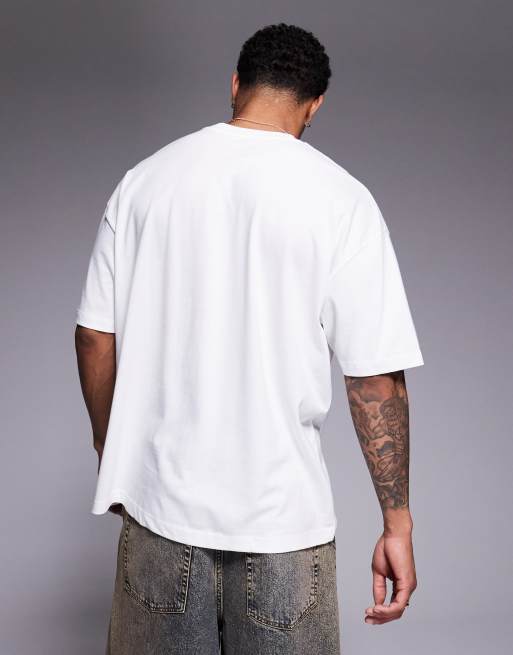 ASOS DESIGN – Oversize-T-Shirt in Weiß mit Restaurant-Print, 2 von 4