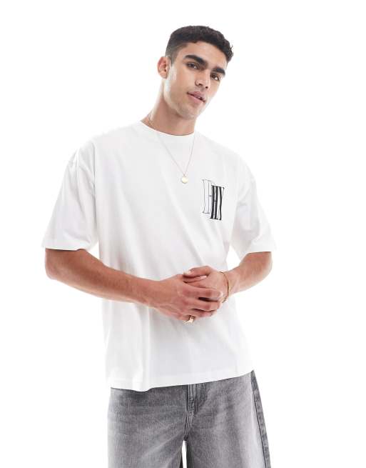 ASOS DESIGN – Oversize-T-Shirt in Weiß mit Ring-Grafik, 2 von 4