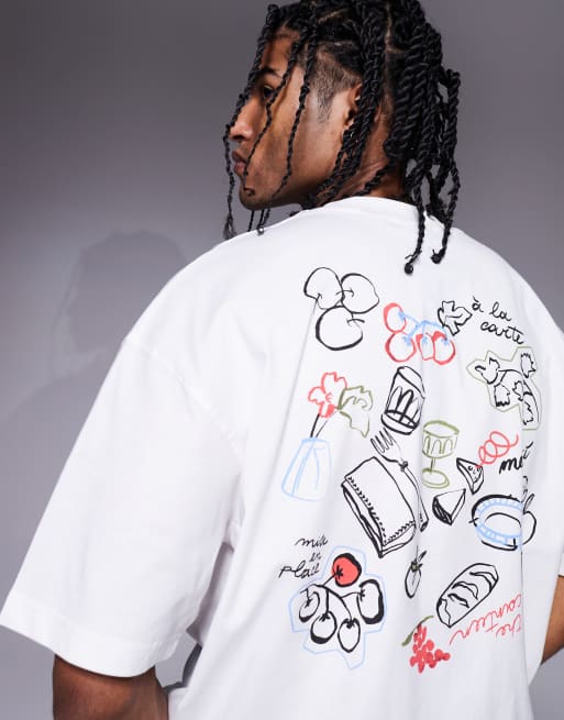 ASOS DESIGN – Oversize-T-Shirt in Weiß mit Sommer-Grafikprint, 4 von 4