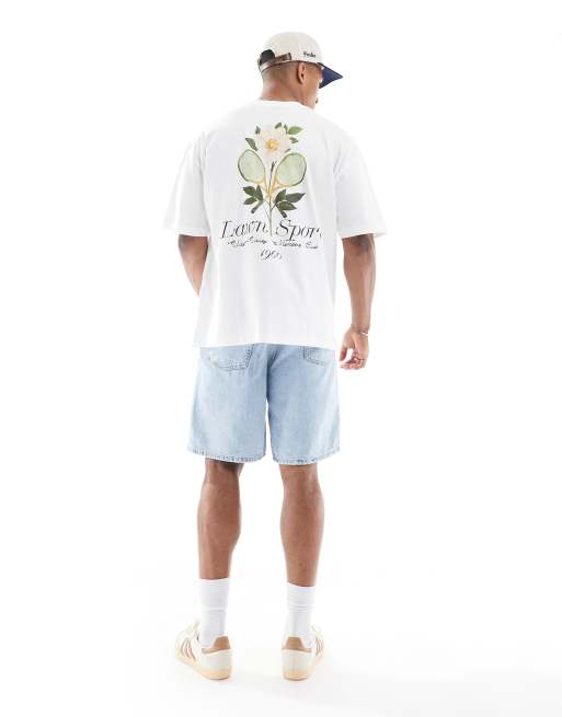ASOS DESIGN – Oversize-T-Shirt in Weiß mit „Tennis“-Grafikprint, 2 von 4