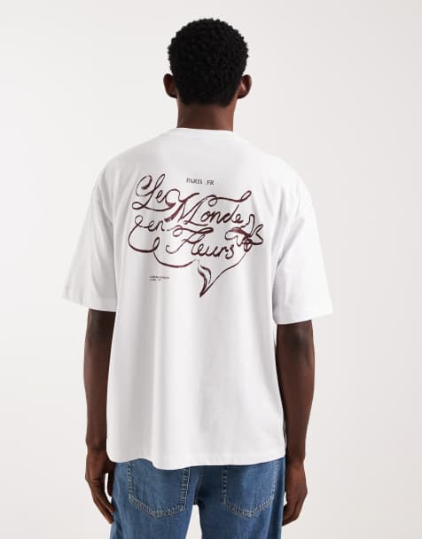 ASOS DESIGN – Oversize-T-Shirt in Weiß mit Textprint auf dem Rücken - view 1