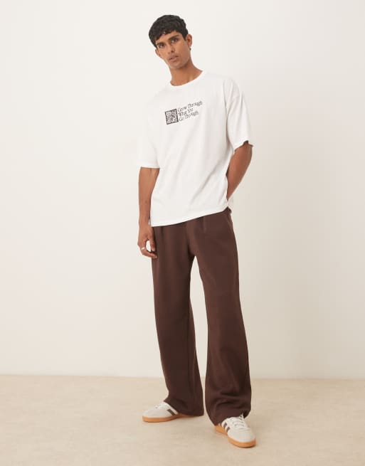 ASOS DESIGN – Oversize-T-Shirt in Weiß mit Textstickerei, 2 von 5