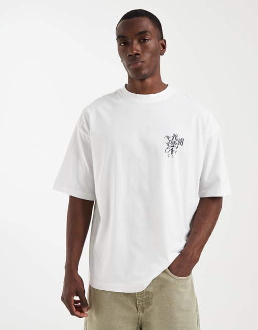 ASOS DESIGN – Oversize-T-Shirt in Weiß mit Tiger-Print, 5 von 5