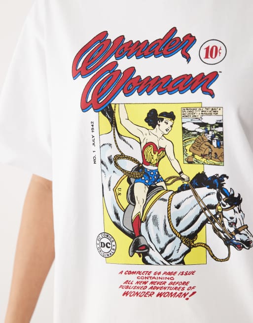 ASOS DESIGN – Oversize-T-Shirt in Weiß mit „Wonder Woman“-Grafikprint, 2 von 4