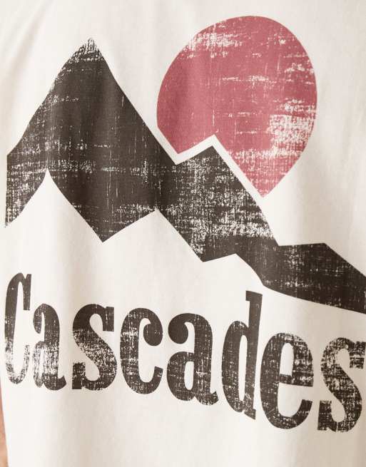 ASOS DESIGN – Oversize-T-Shirt in Wollweiß mit „Cascades“-Print, 5 von 5