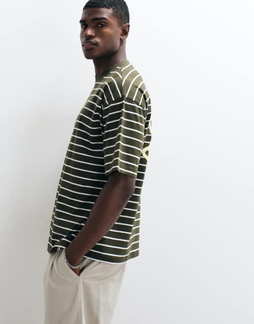 ASOS DESIGN oversize t-shirt med blommigt puff-tryck i grön rand, 5 av 5